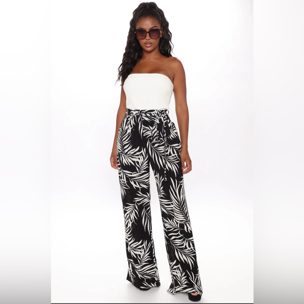 NWOTS Trapped In Paradise Tube Jumpsuit - Black/White